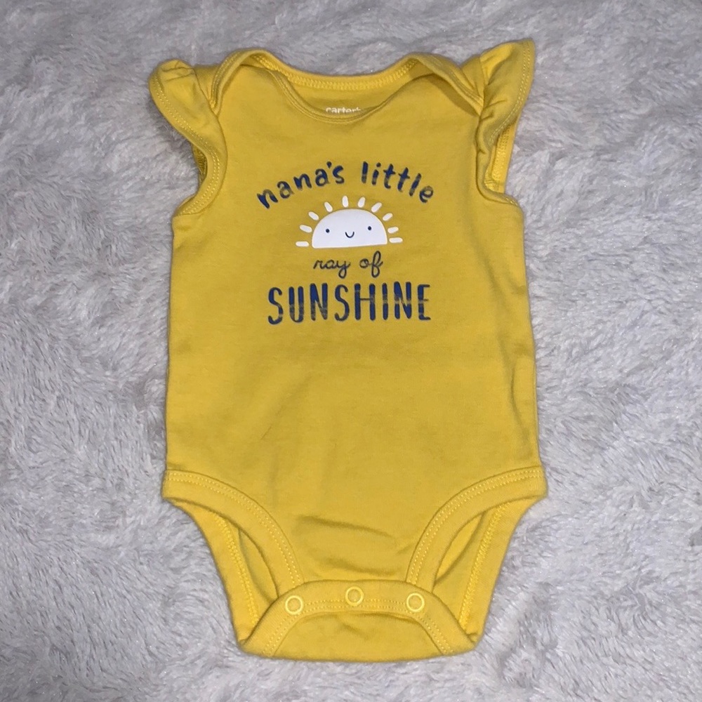 (3 for $10) carters yellow 3 month mamas little sunshine bodysuit